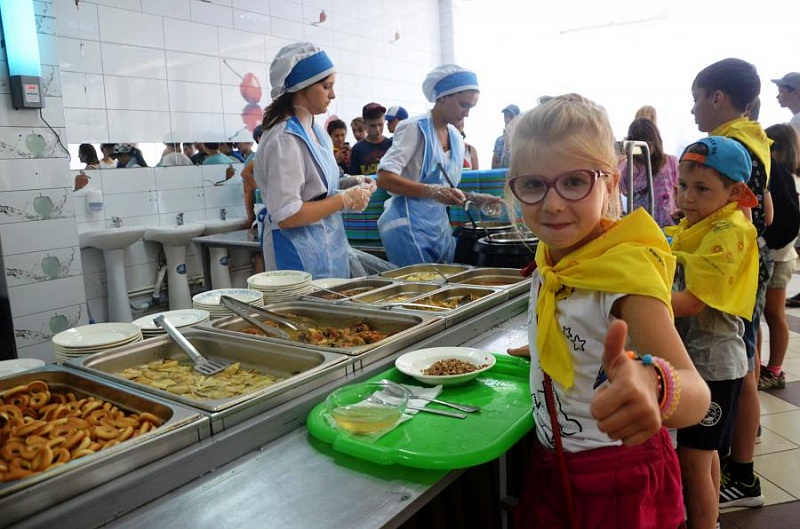 «Энергетик» – Детский оздоровительный лагерь для детей 7-15 лет в Анапе, с. Сукко, купить путевку в лагерь, фото питания 1